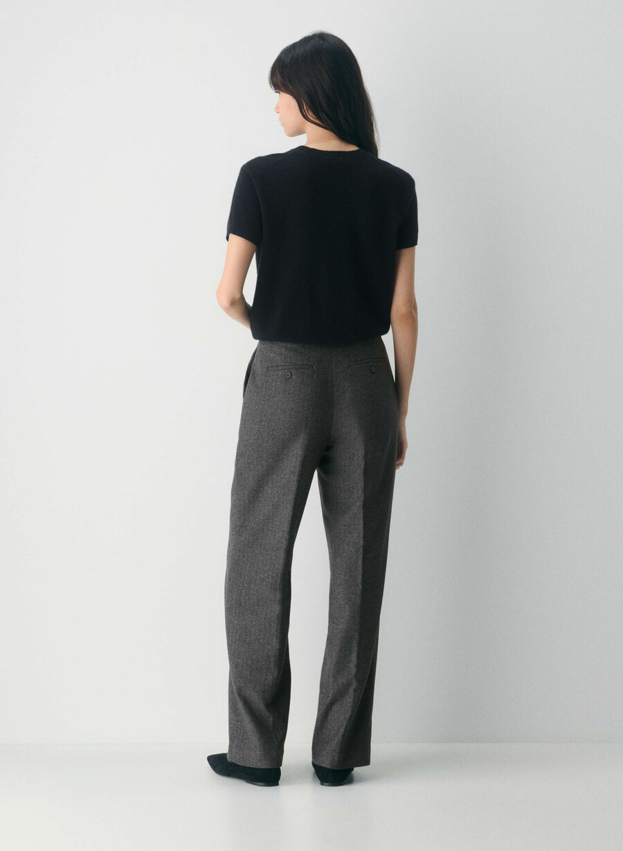 pantaloni agency - precision wool chaney nerogrigio