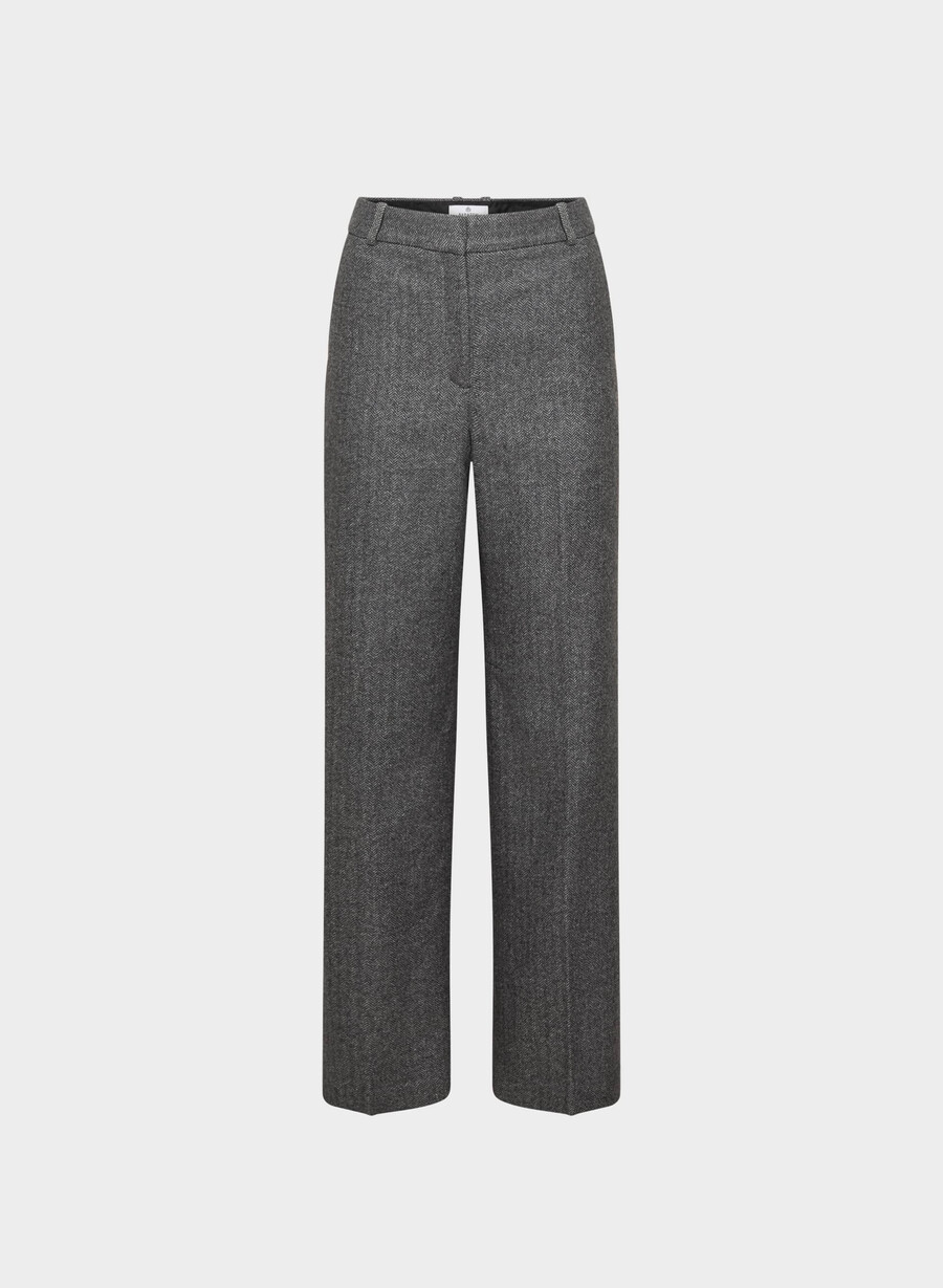 pantaloni agency - precision wool chaney nerogrigio