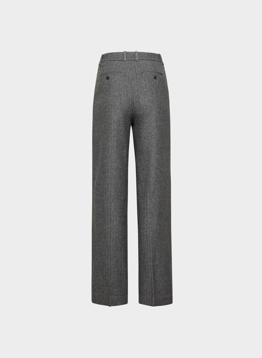 pantaloni agency - precision wool chaney nerogrigio