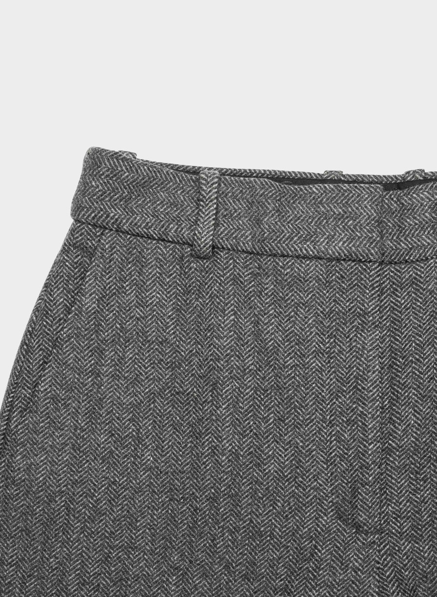 pantaloni agency - precision wool chaney nerogrigio