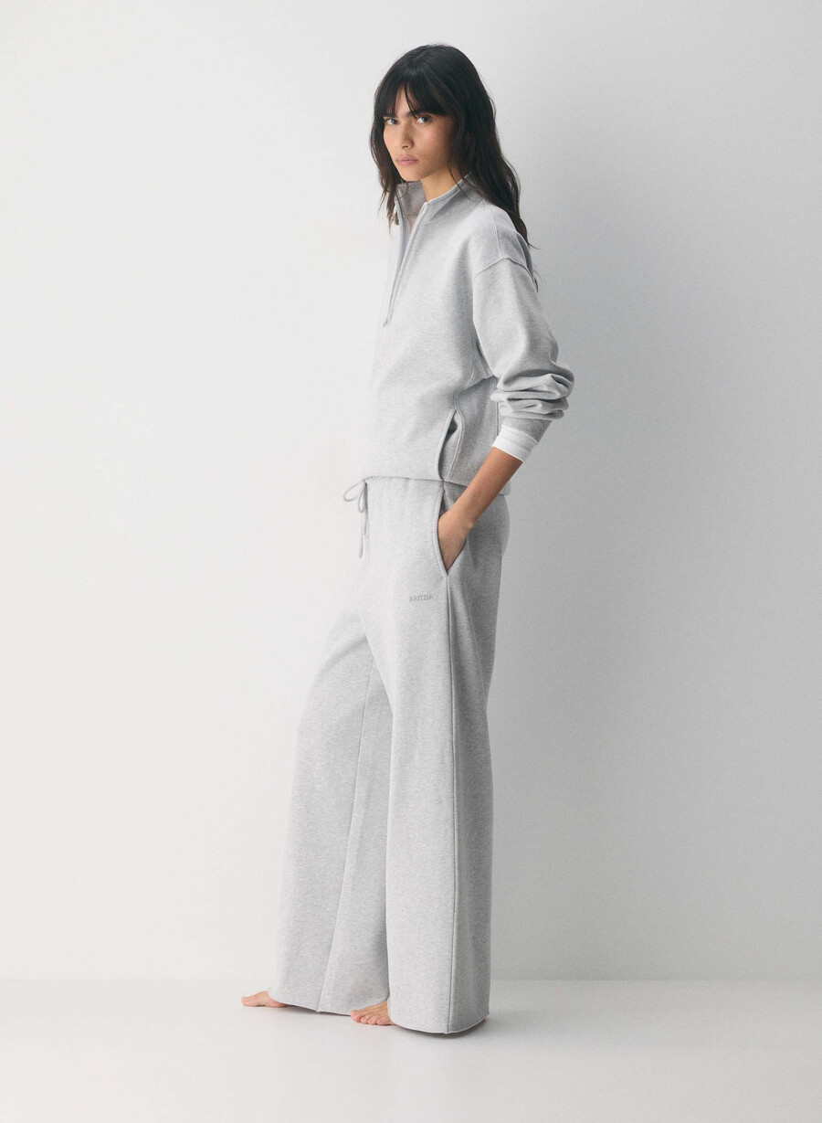 pantaloni da tuta cozy sweatfleece mega flutter heather chrome