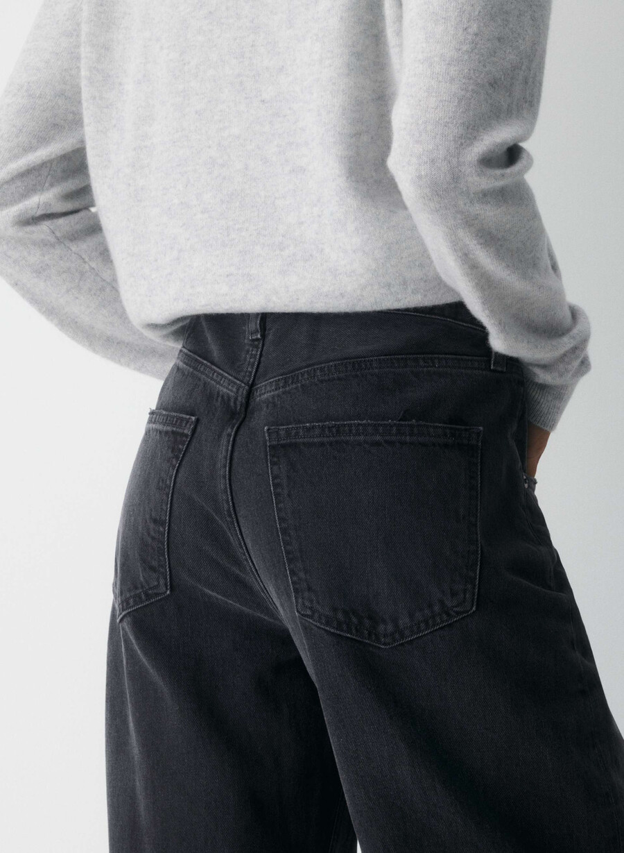 agolde low curve jean black tar