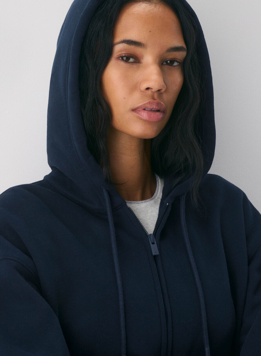 felpa con cappuccio e zip in pile accogliente admiral