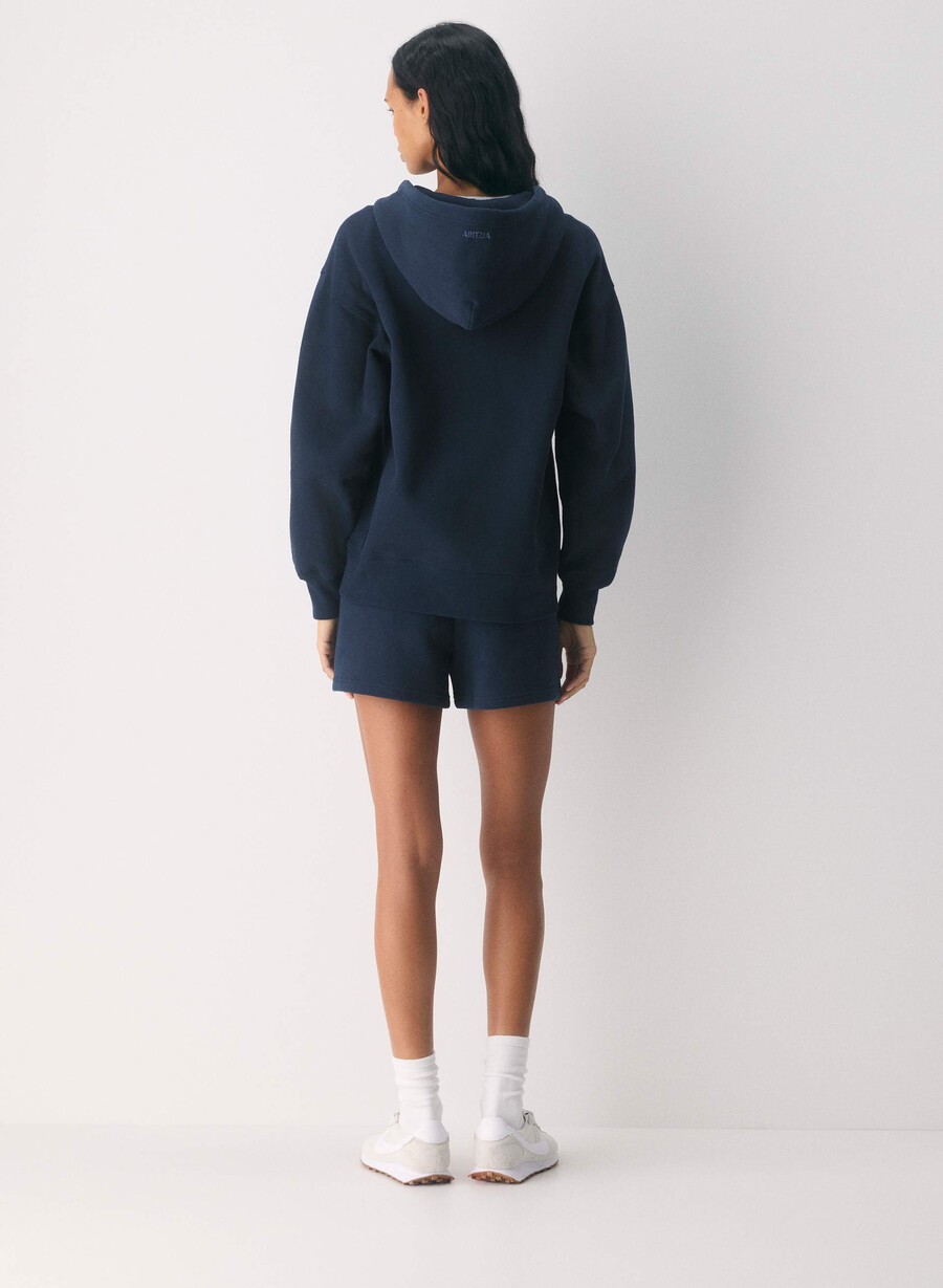 felpa con cappuccio e zip in pile accogliente admiral