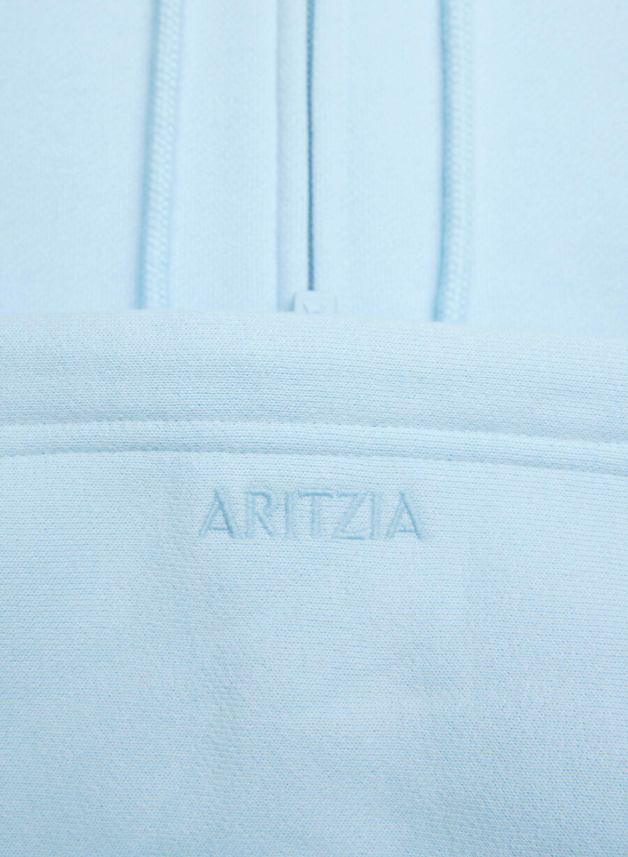 felpa con cappuccio e zip boyfriend in pile accogliente villa blue