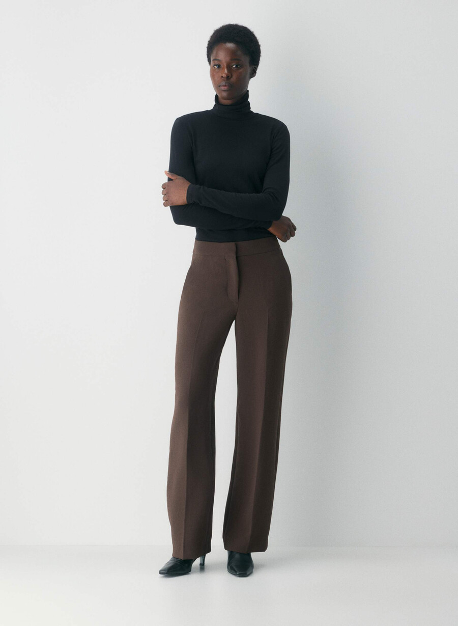 the limitless pant curve-fit - crepette rich mocha brown