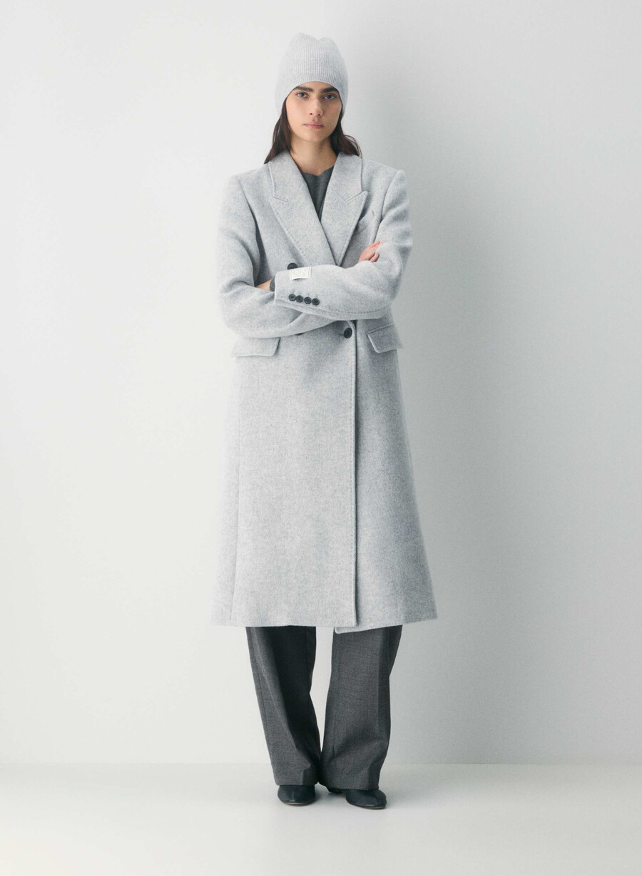 berretto morbido a coste in cashmere heather chrome