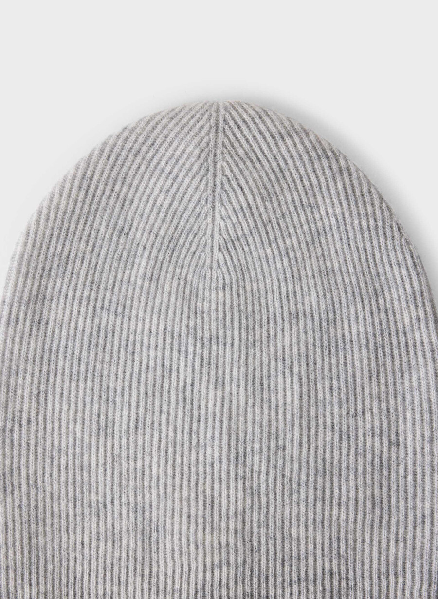 berretto morbido a coste in cashmere heather chrome