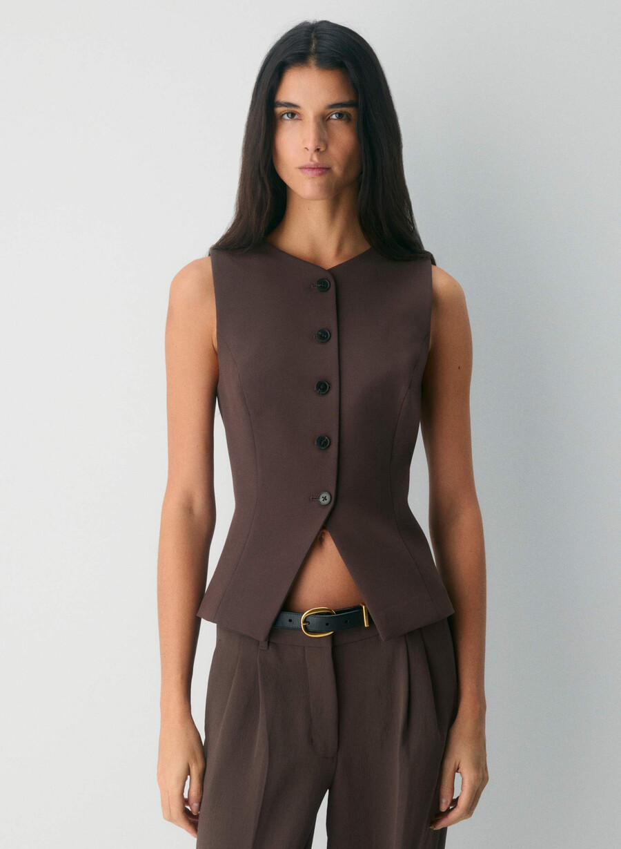 gilet regal - ressential rich mocha brown