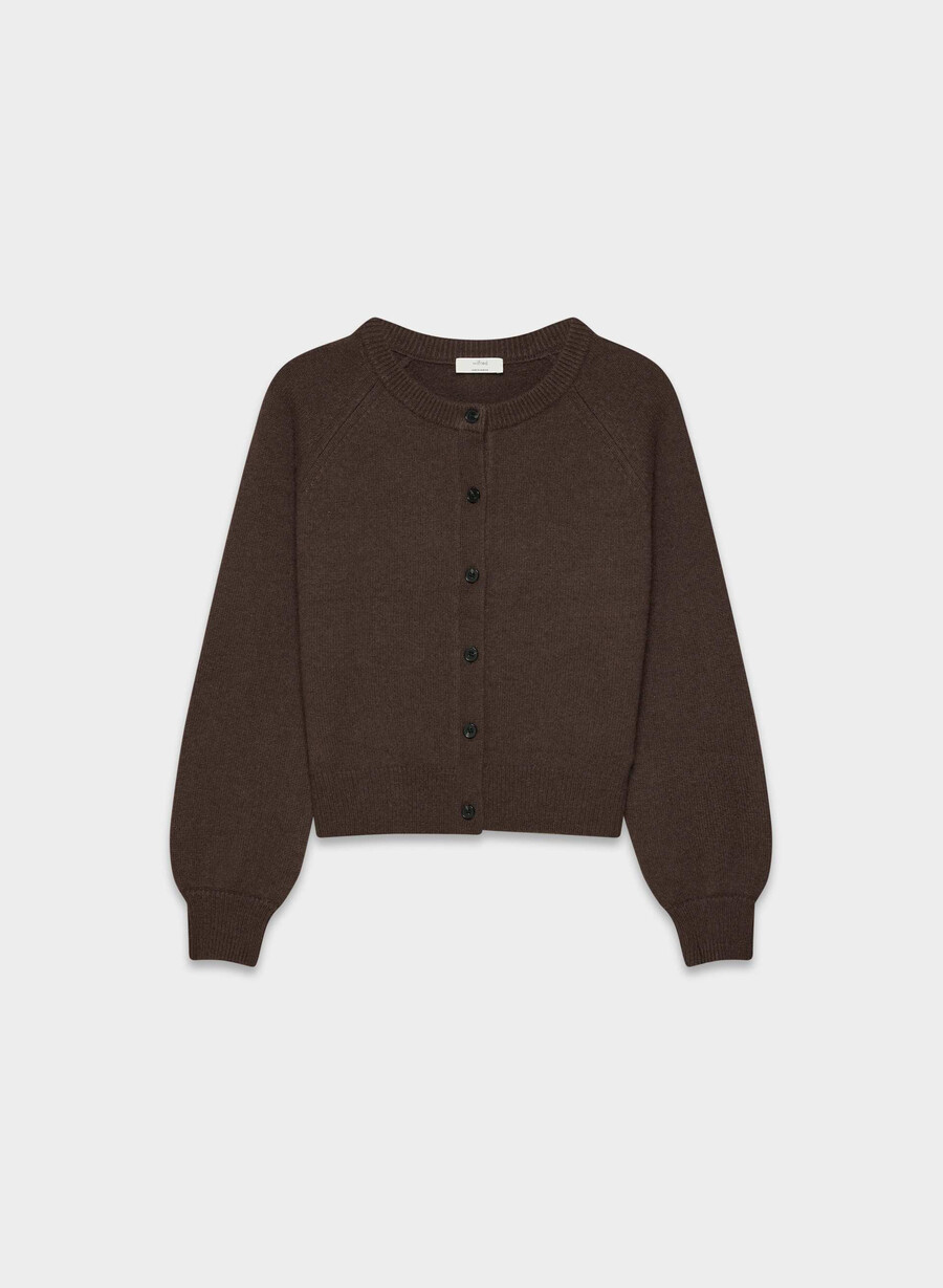 cardigan essential wool cashmere london rich mocha brown