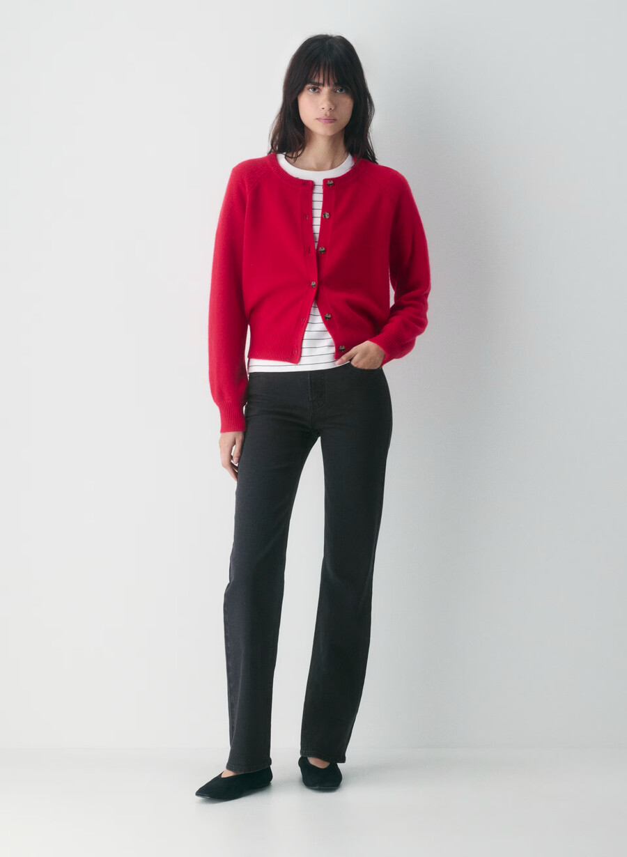 cardigan essential wool cashmere london rosso lampeggiante