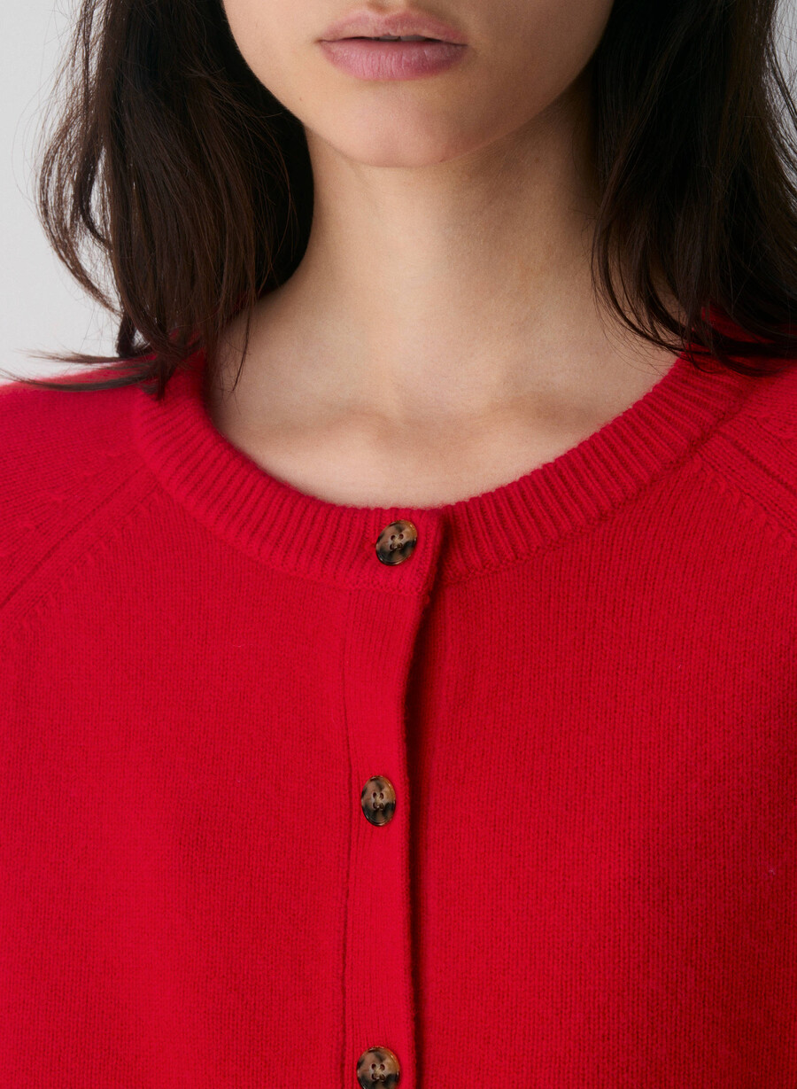 cardigan essential wool cashmere london rosso lampeggiante