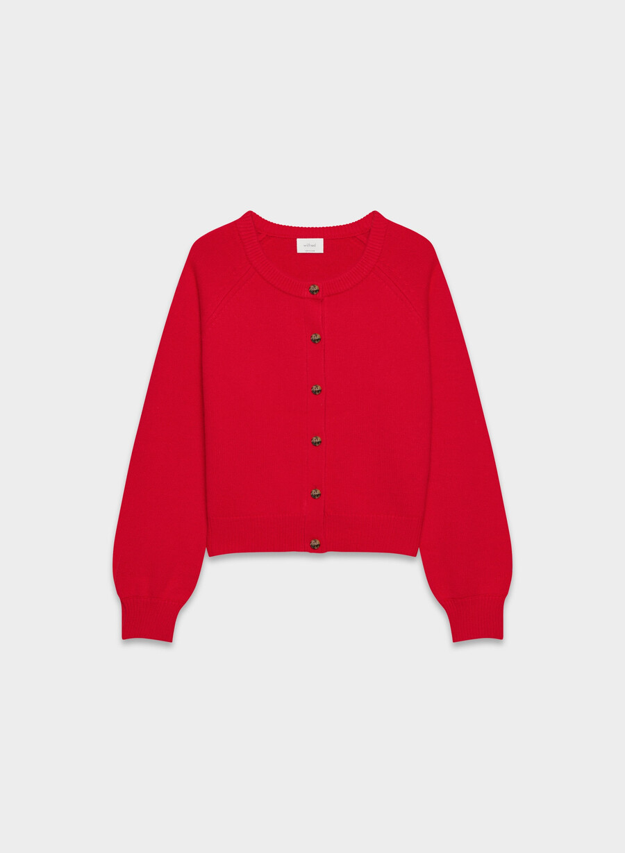 cardigan essential wool cashmere london rosso lampeggiante
