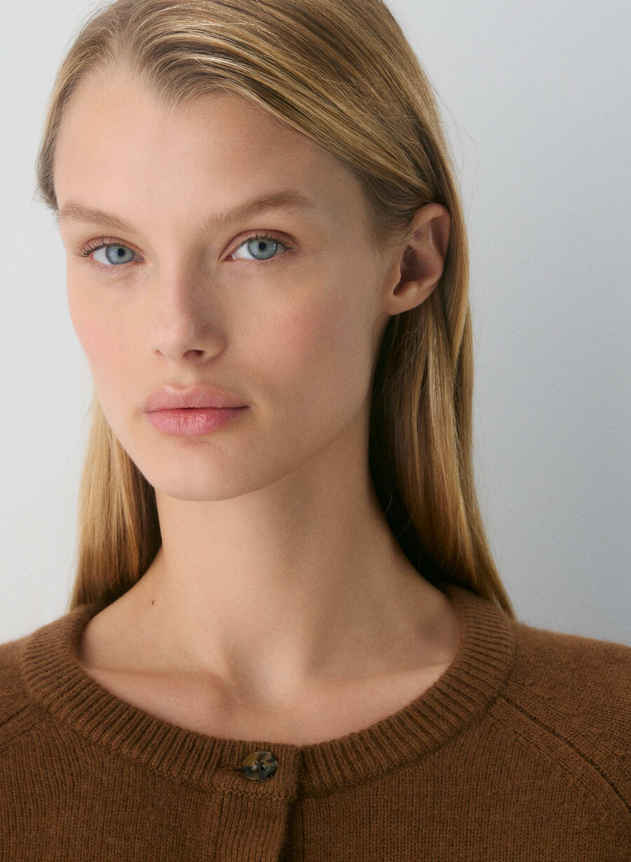 cardigan essential wool cashmere london marrone cioccolato