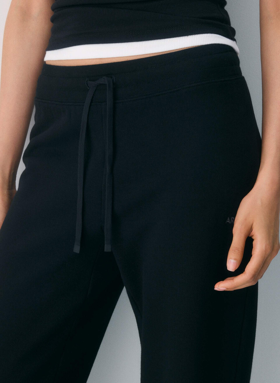 pantaloni della tuta con fascia perfetta in pile cozy sweatfleece nero