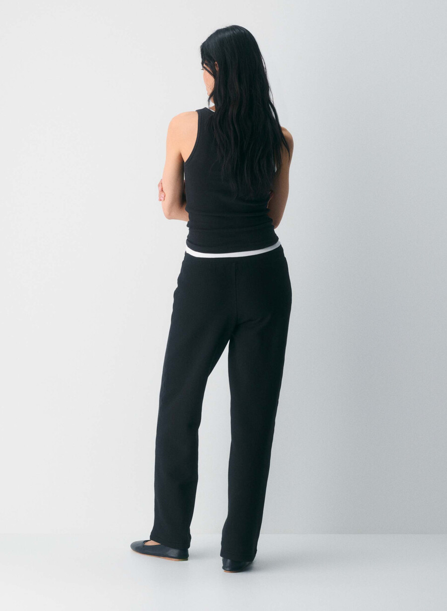 pantaloni della tuta con fascia perfetta in pile cozy sweatfleece nero