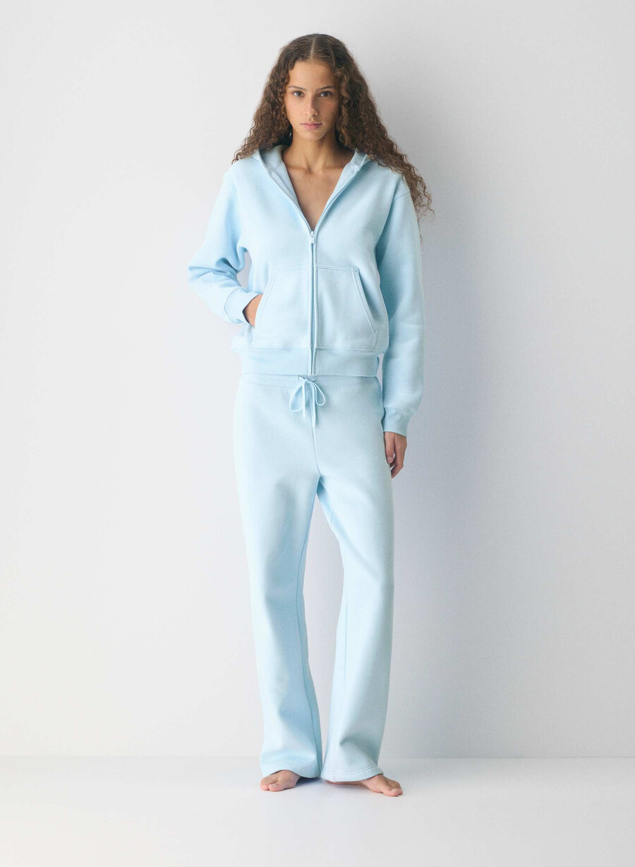 pantaloni da tuta con fascia perfetta in pile cozy sweatfleece villa blue