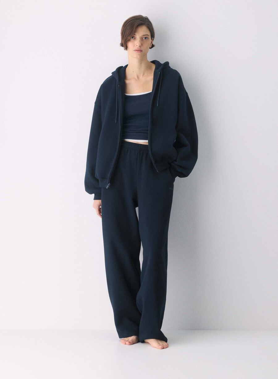 felpa con cappuccio e zip grande in pile accogliente admiral