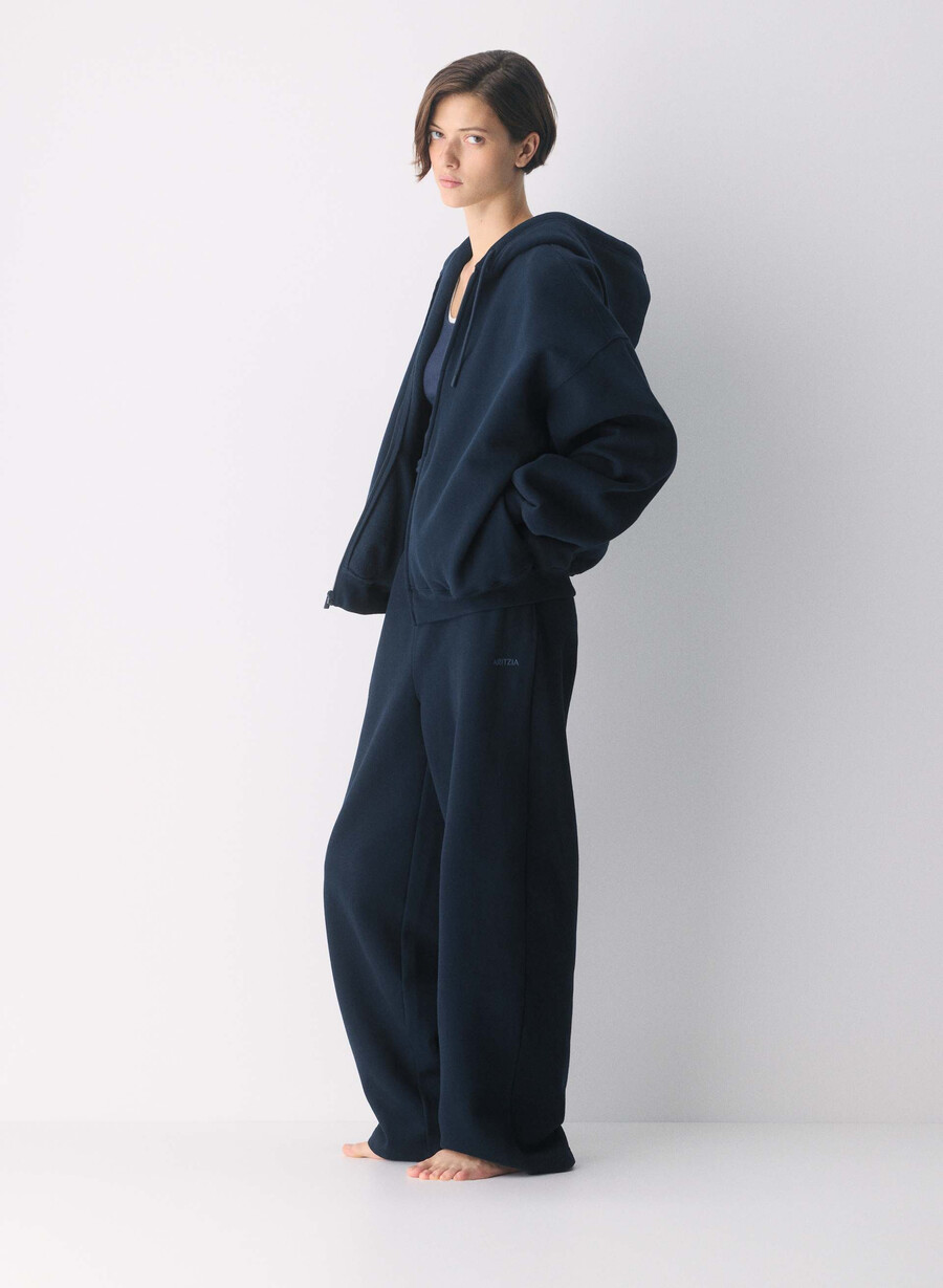 felpa con cappuccio e zip grande in pile accogliente admiral