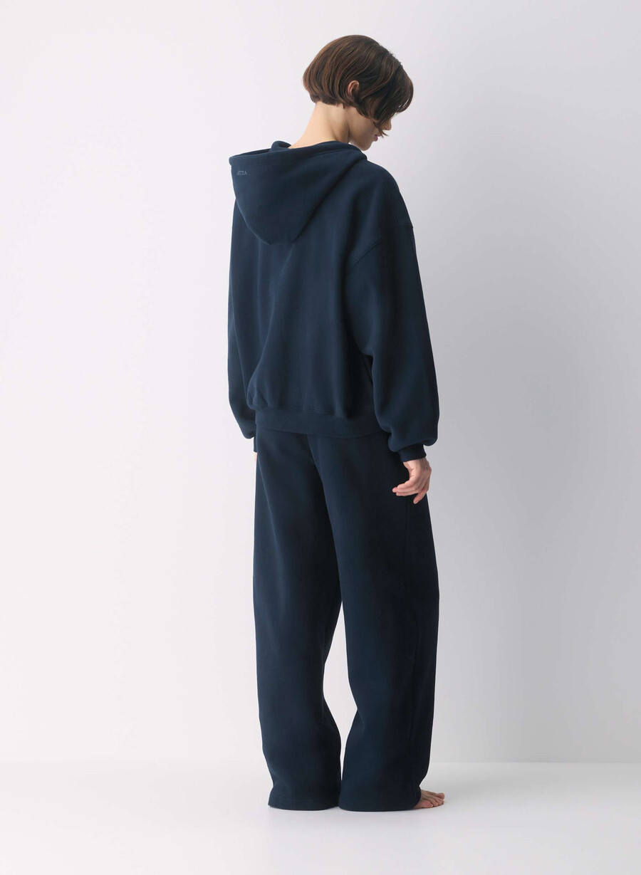 felpa con cappuccio e zip grande in pile accogliente admiral