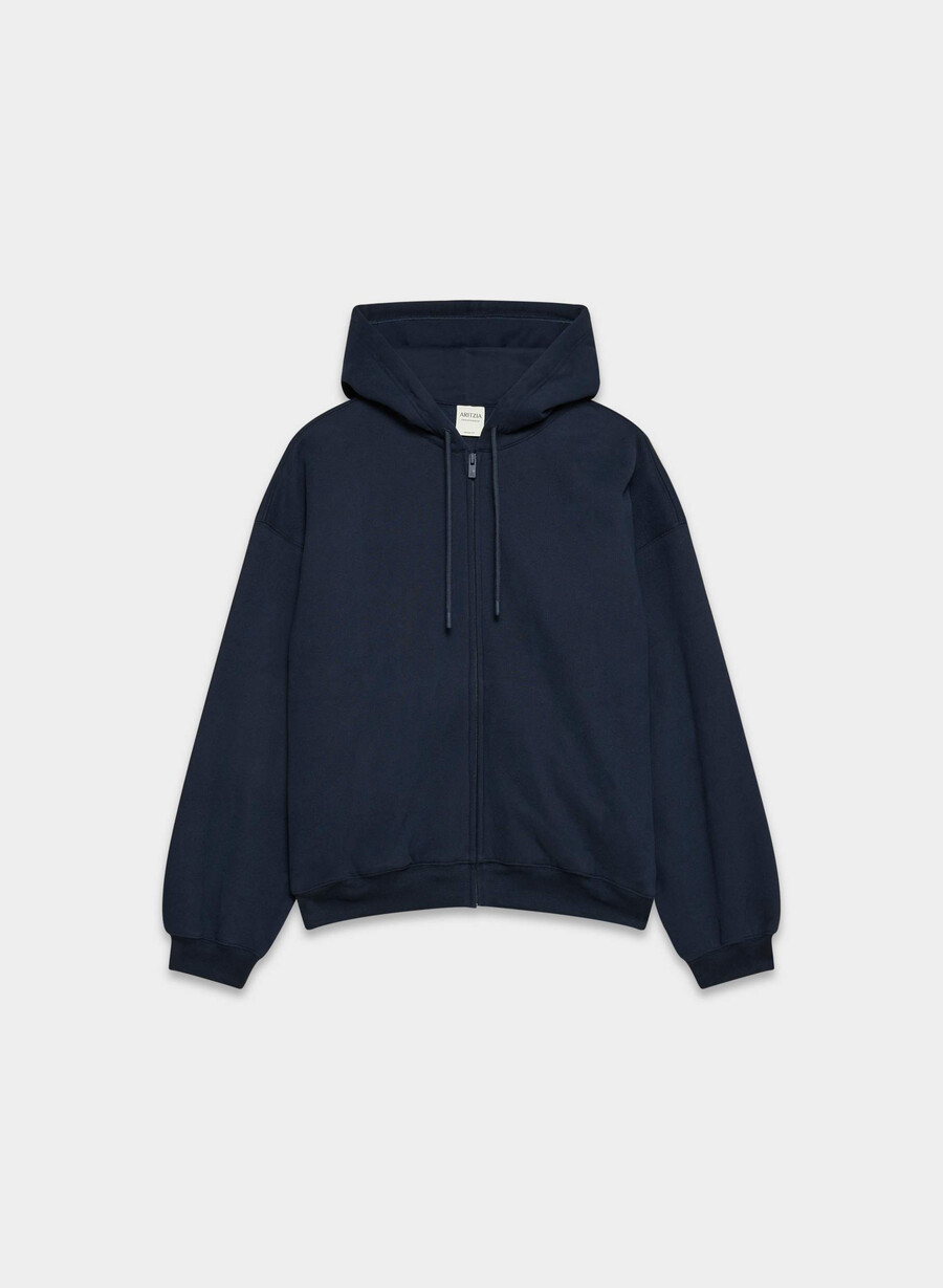 felpa con cappuccio e zip grande in pile accogliente admiral
