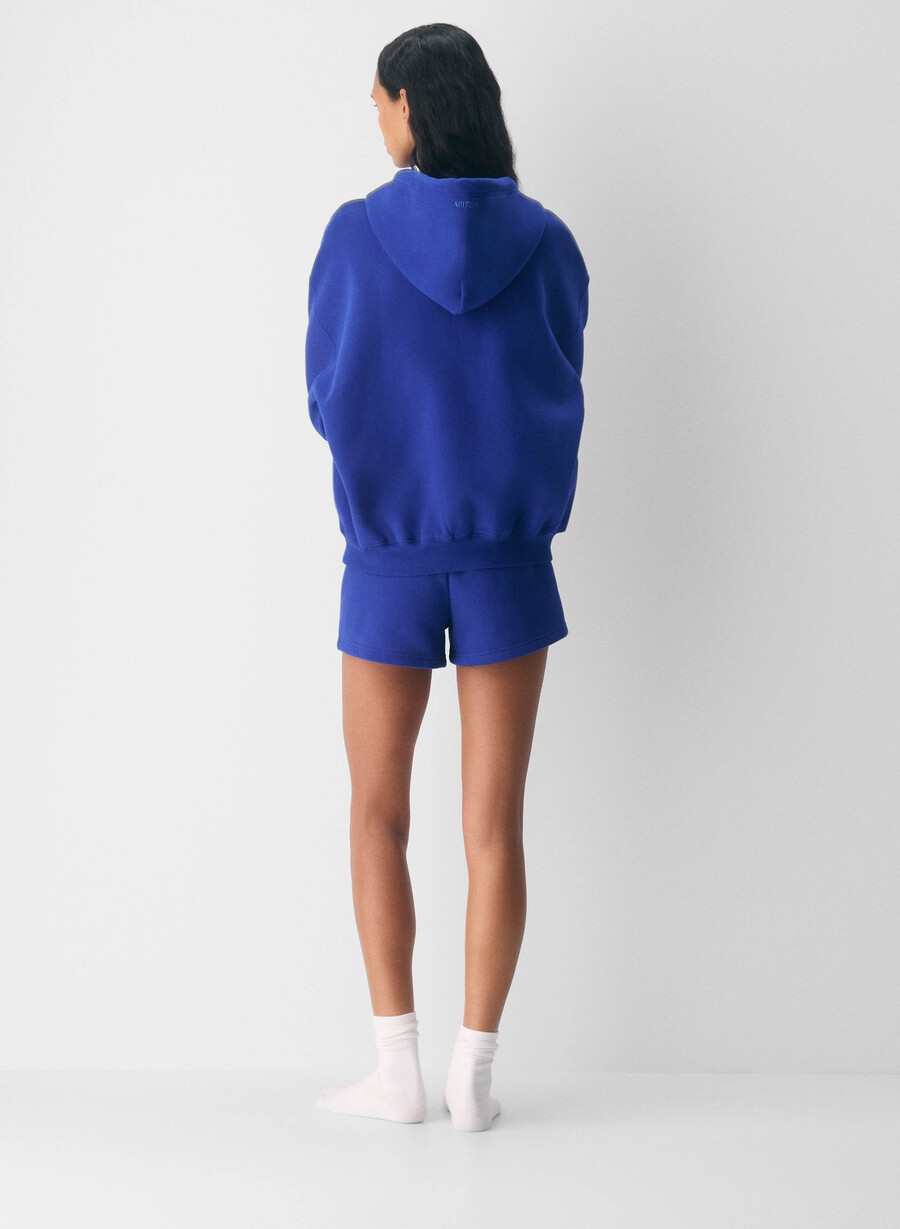 felpa con cappuccio e zip gigante cozy sweatfleece ablaze blue