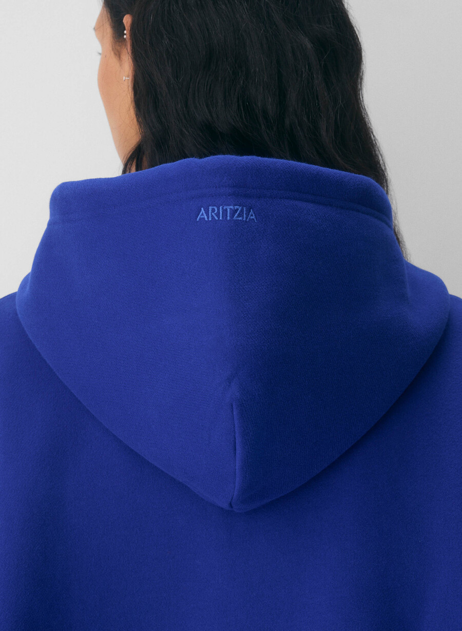 felpa con cappuccio e zip gigante cozy sweatfleece ablaze blue