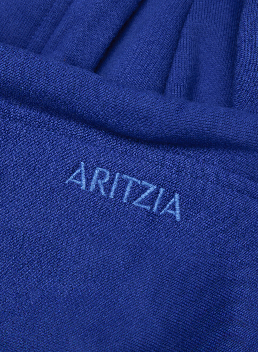 felpa con cappuccio e zip gigante cozy sweatfleece ablaze blue
