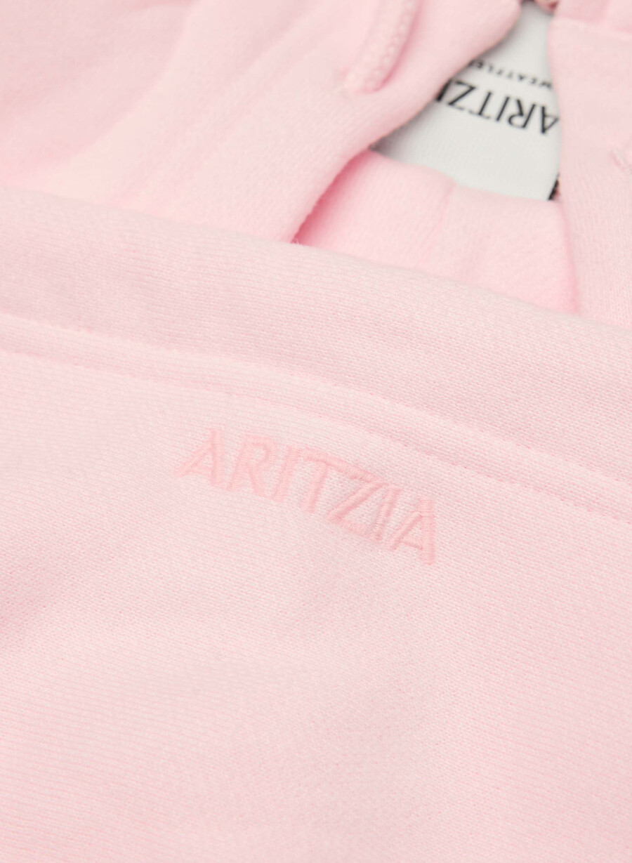 felpa con cappuccio e zip gigante cozy sweatfleece villa pink