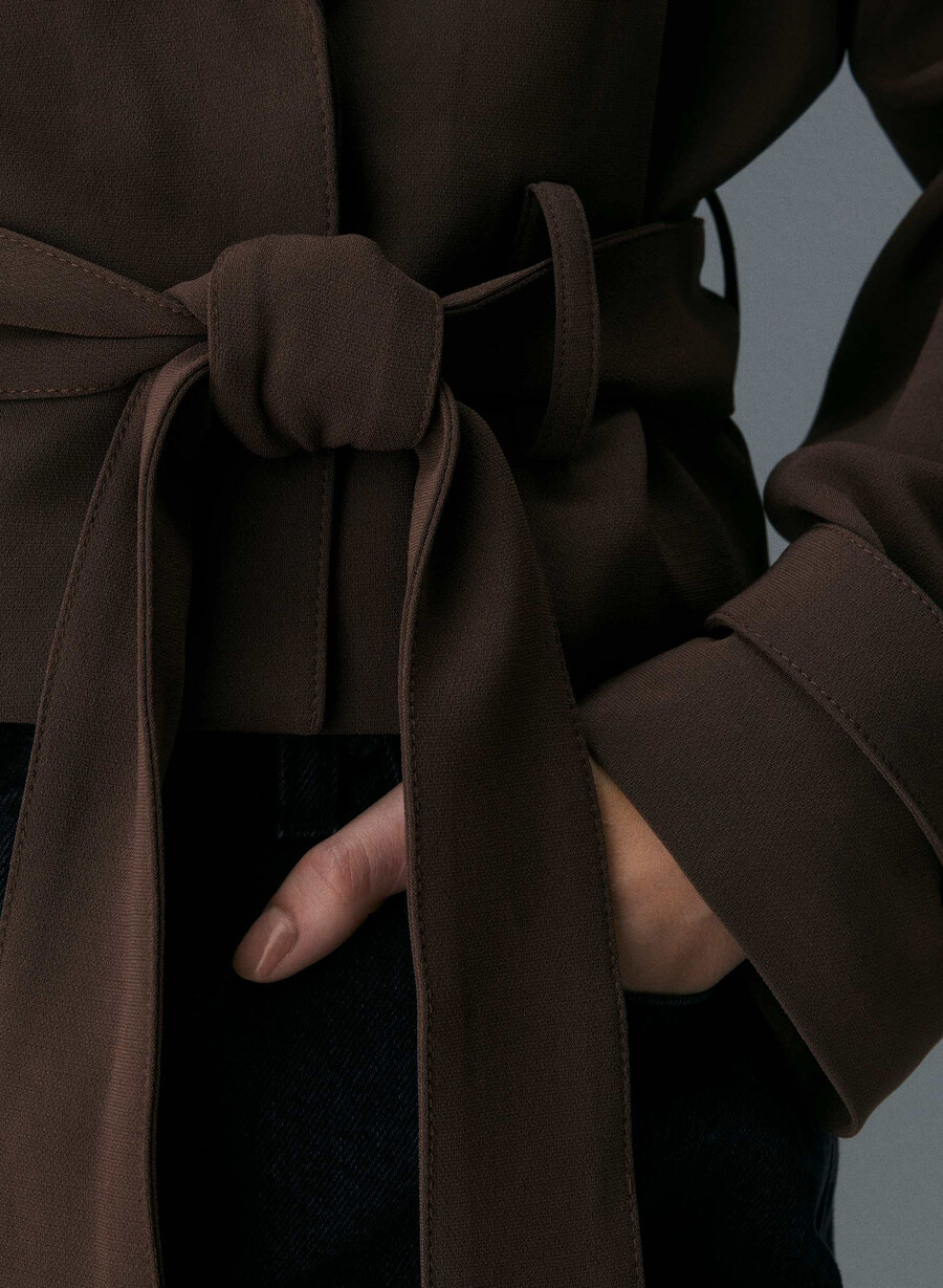 trench postage - sway crepe rich mocha brown