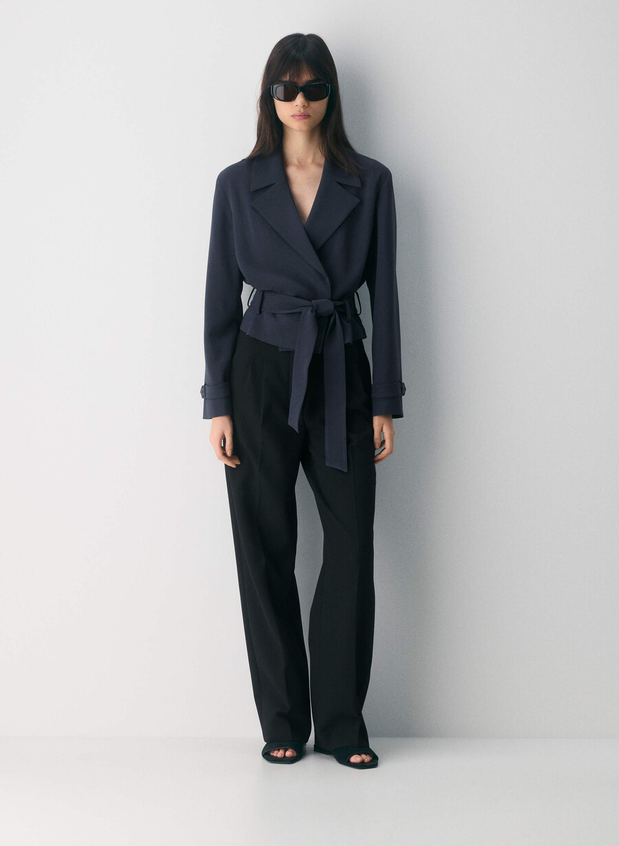 trench postage - sway crepe dark navy