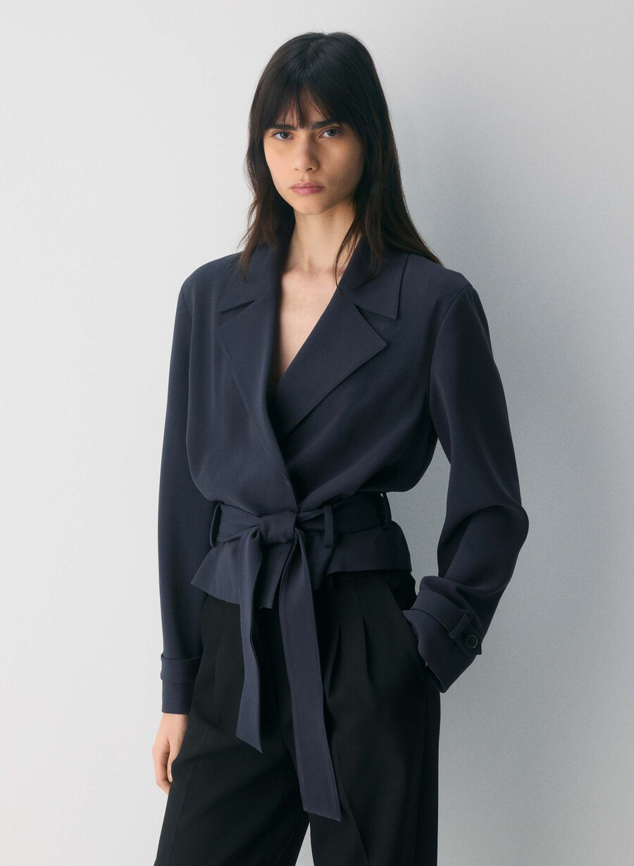 trench postage - sway crepe dark navy