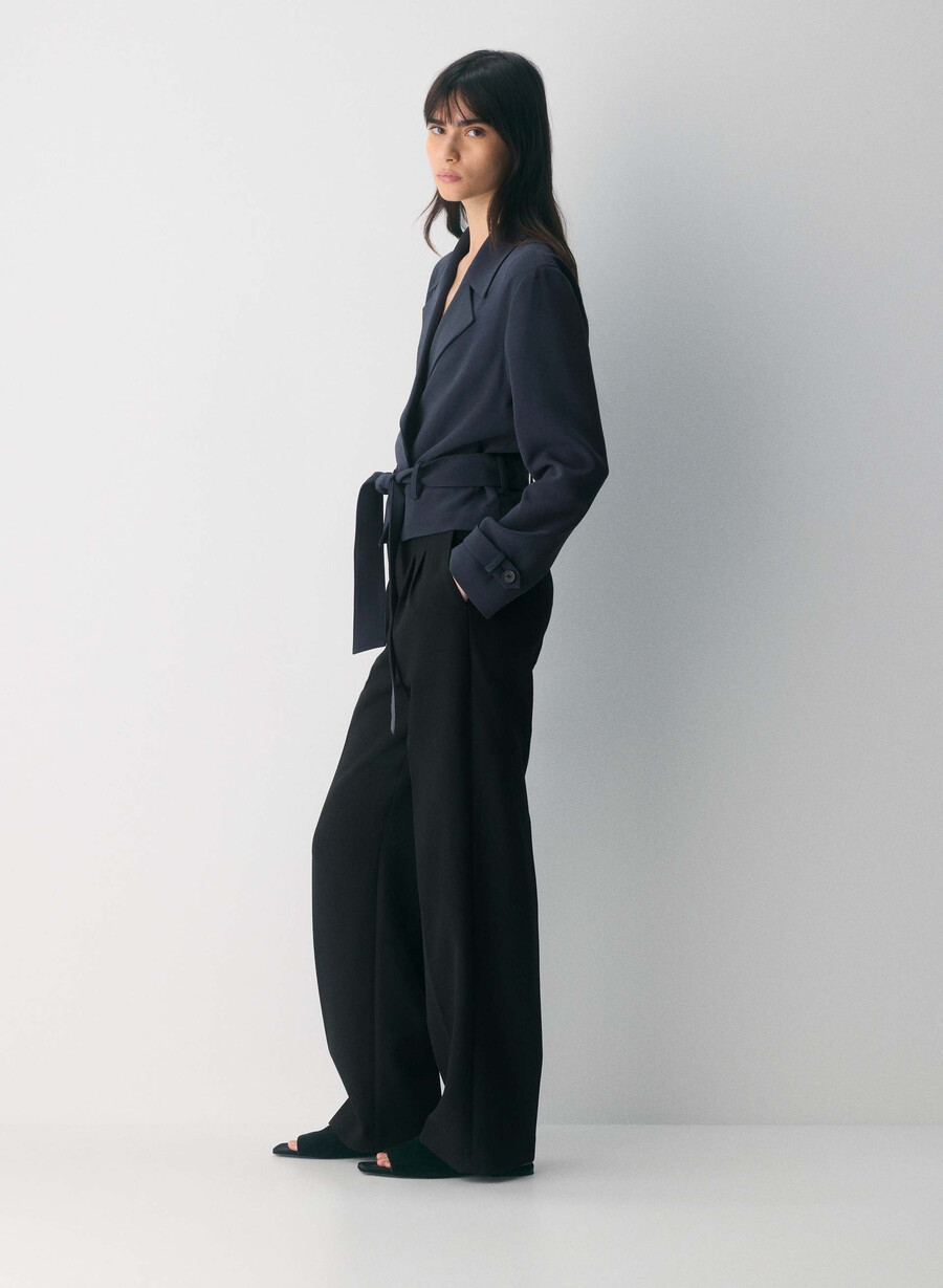 trench postage - sway crepe dark navy