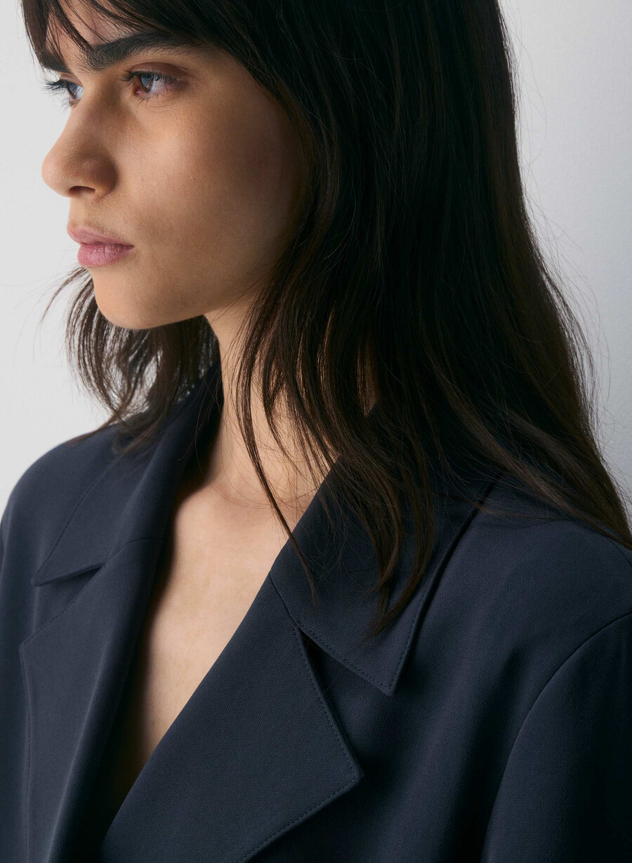 trench postage - sway crepe dark navy