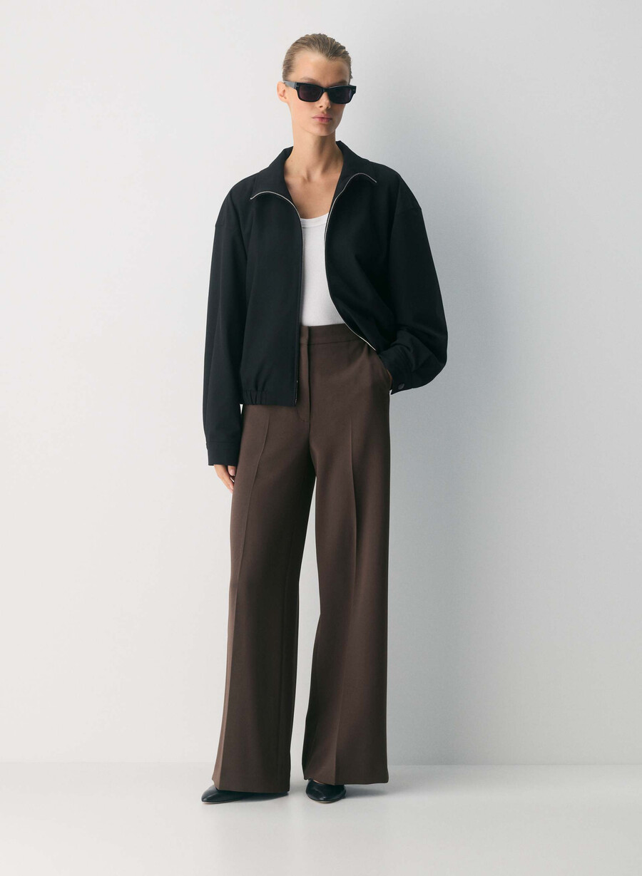 pantaloni leeway - sway crepe rich mocha brown