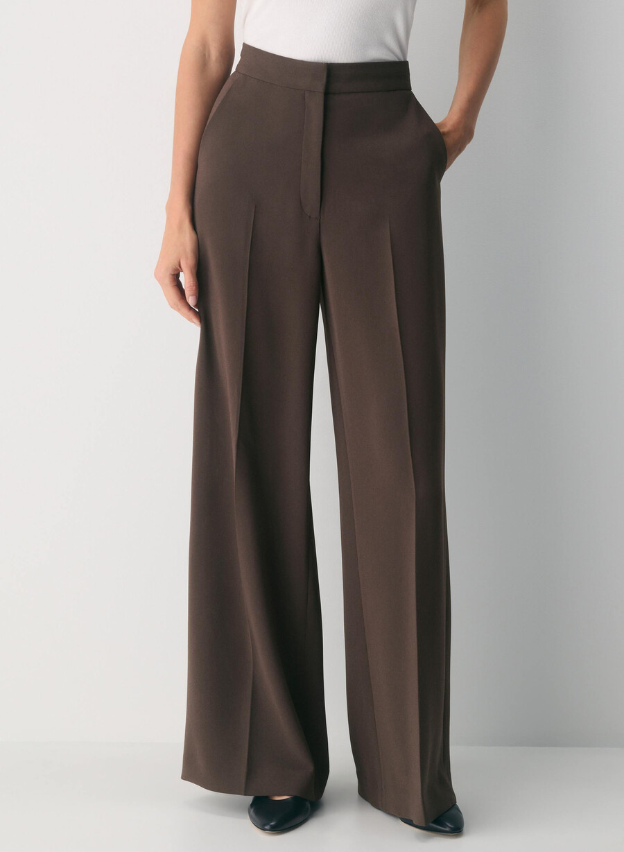 pantaloni leeway - sway crepe rich mocha brown