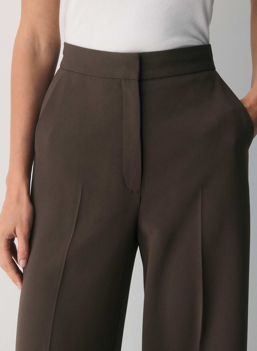 pantaloni leeway - sway crepe rich mocha brown