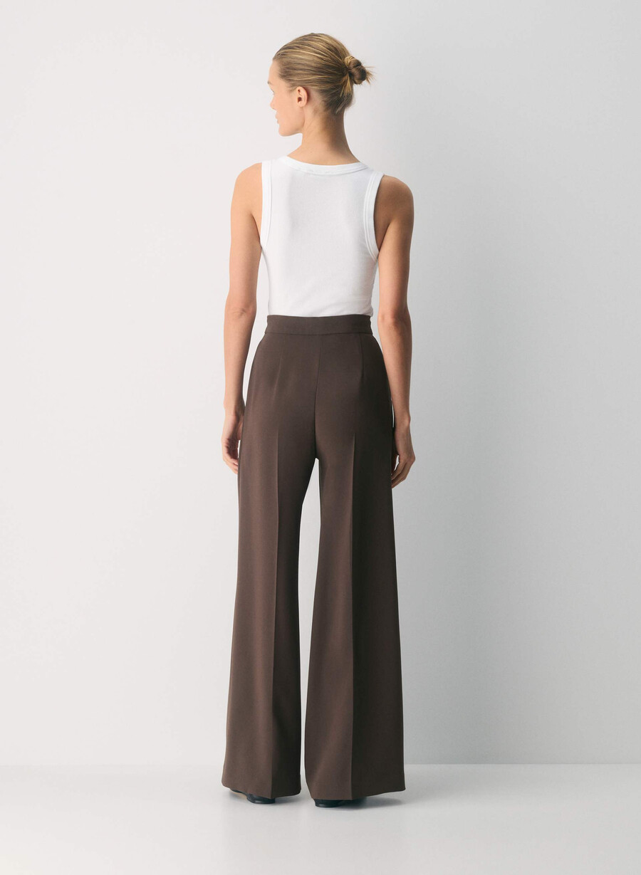 pantaloni leeway - sway crepe rich mocha brown