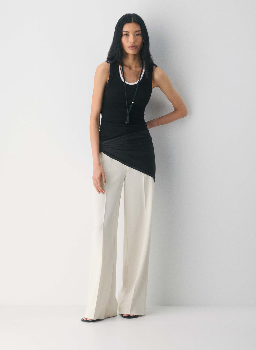 pantaloni leeway - sway crepe vintage white