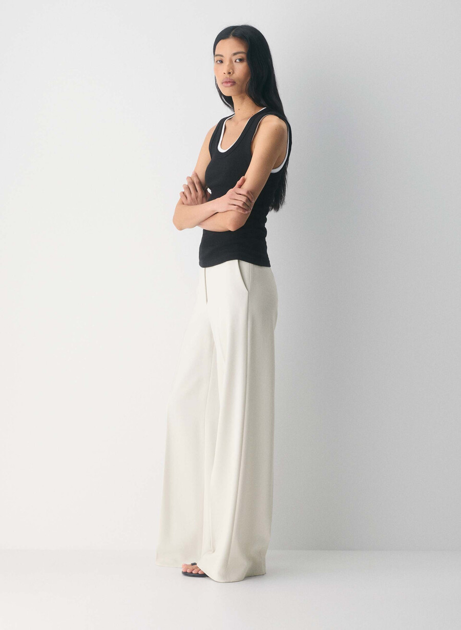 pantaloni leeway - sway crepe vintage white
