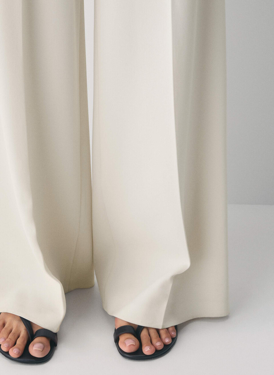 pantaloni leeway - sway crepe vintage white