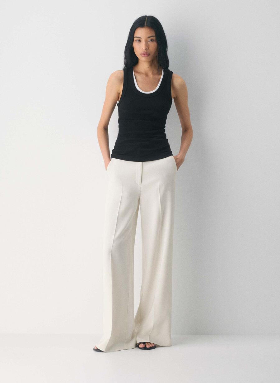 pantaloni leeway - sway crepe vintage white