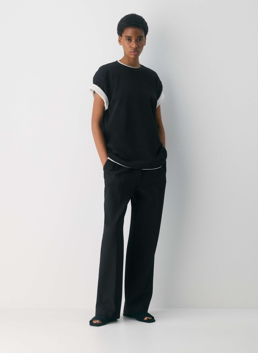 t-shirt pegasus in cotone interlock nera