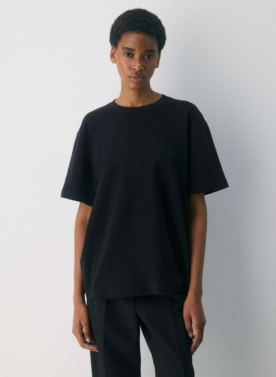 t-shirt pegasus in cotone interlock nera
