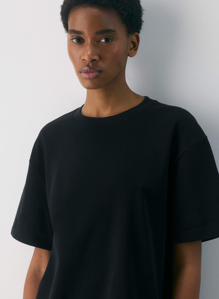 t-shirt pegasus in cotone interlock nera