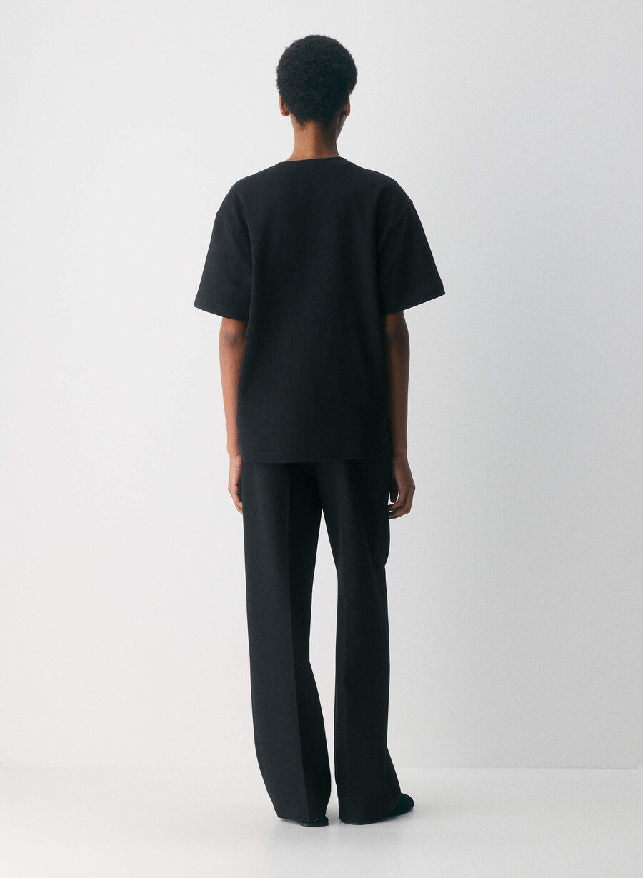 t-shirt pegasus in cotone interlock nera