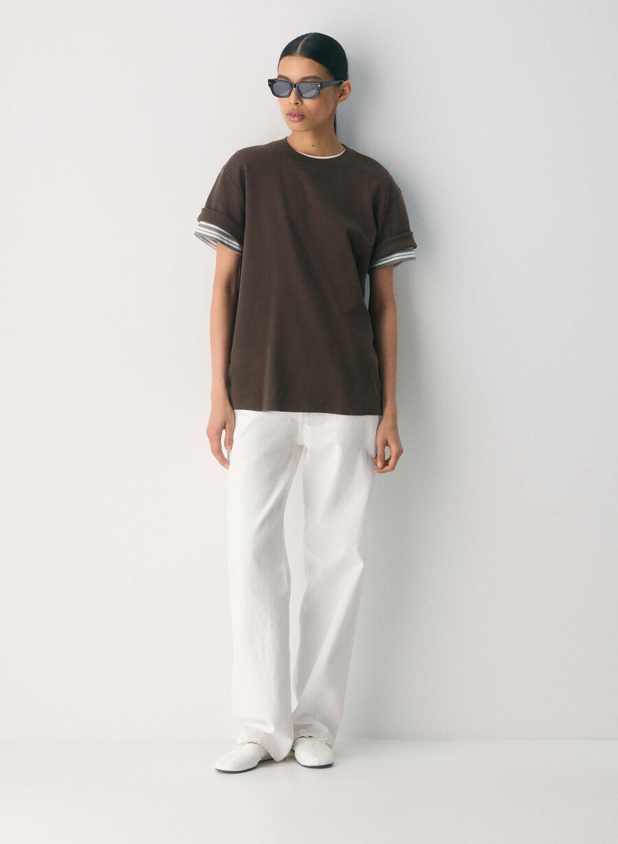 t-shirt pegasus in cotone interlock colore marrone moka intenso