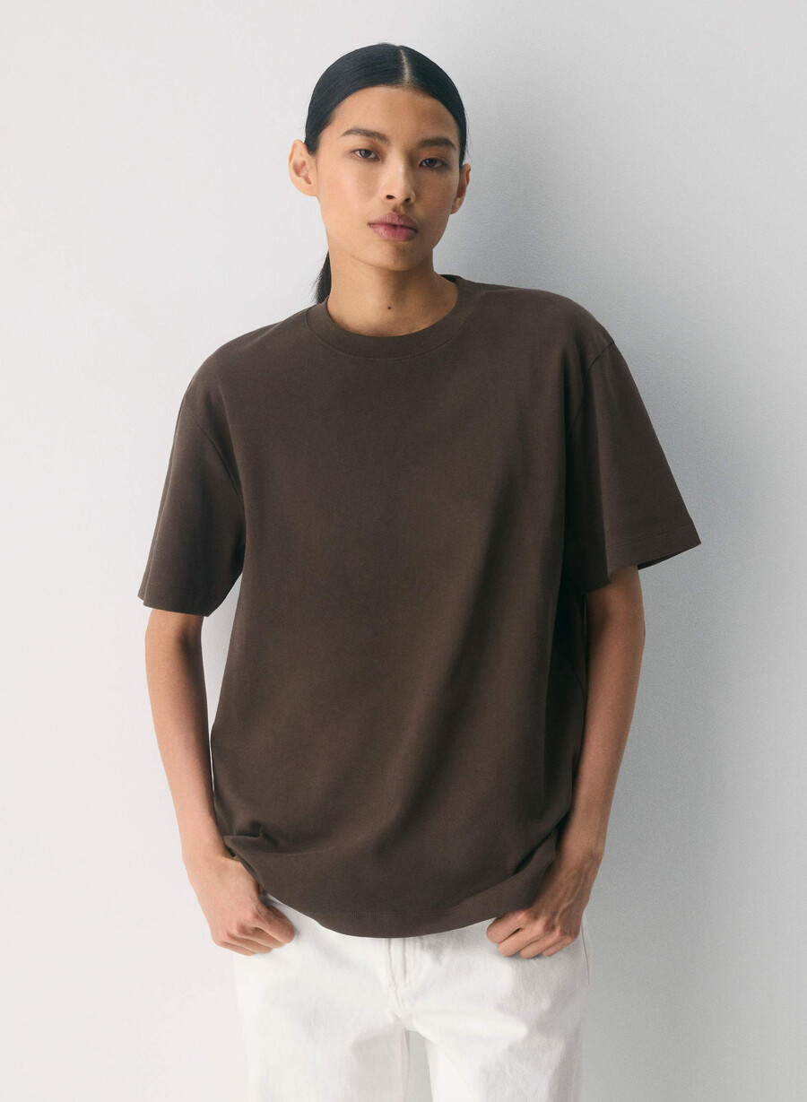 t-shirt pegasus in cotone interlock colore marrone moka intenso
