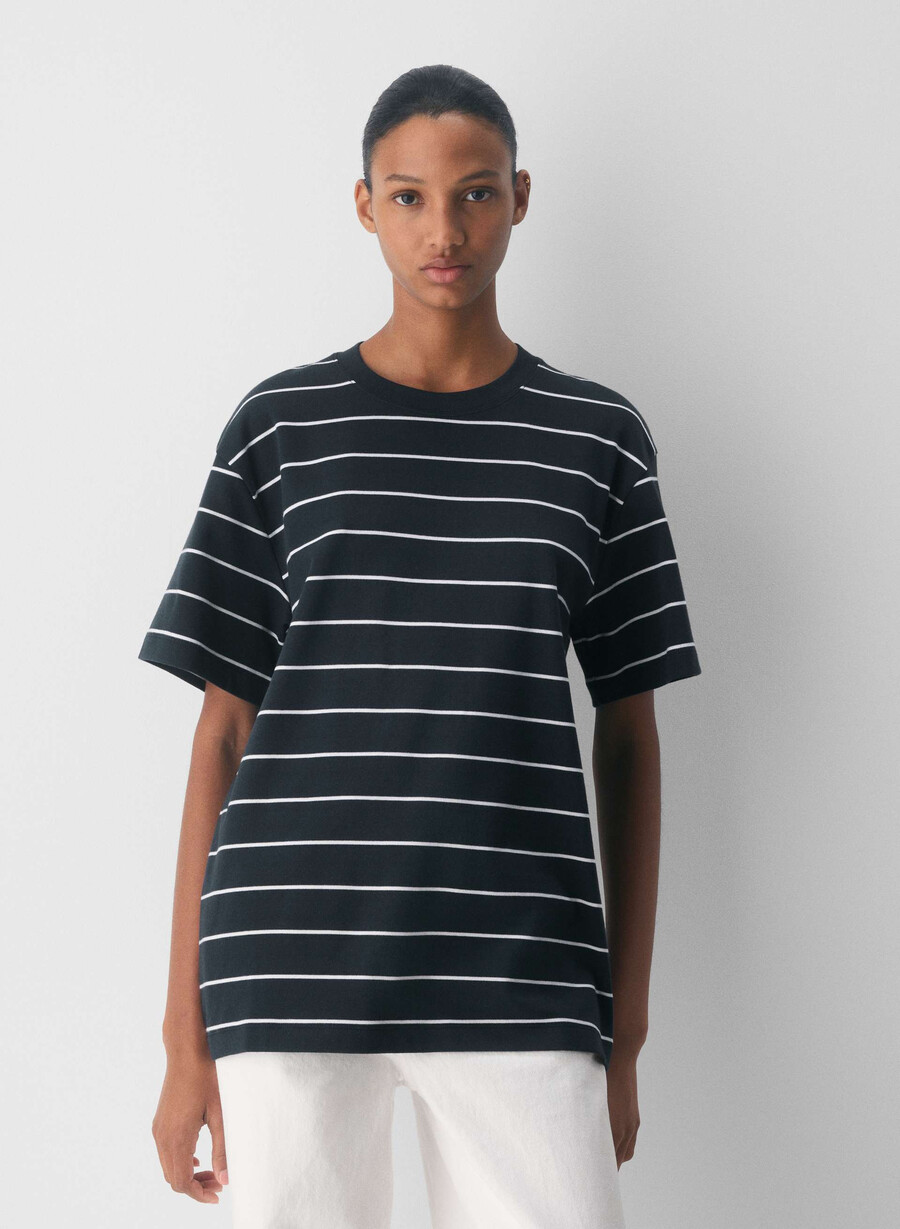 t-shirt pegasus in cotone interlock dark navywhit
