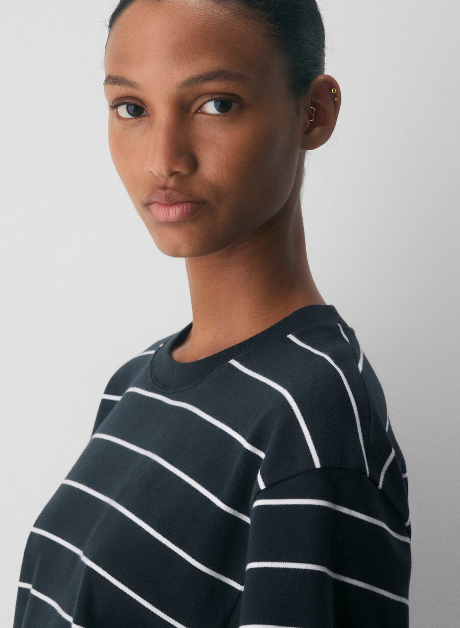 t-shirt pegasus in cotone interlock dark navywhit